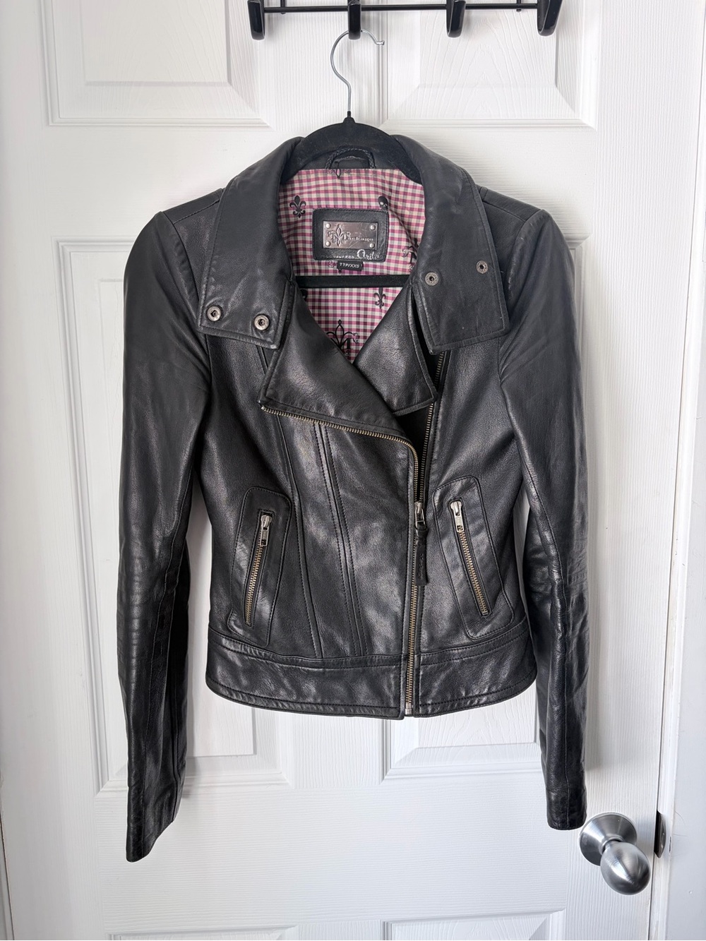 Mackage Aritzia Kenya Black Leather Asymmetric Biker Jacket